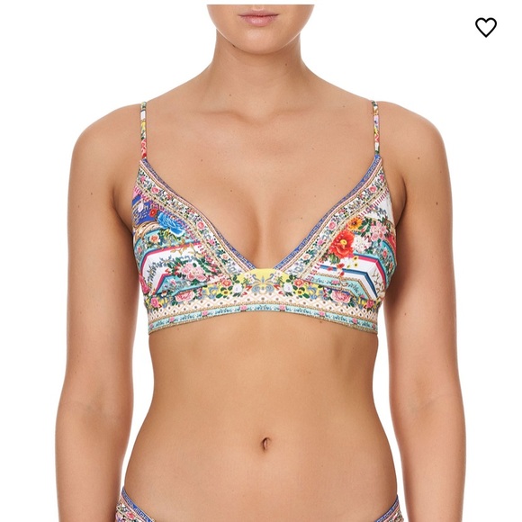 Camilla Lace Back Tri Bra Floral Bikini Top - Picture 10 of 12